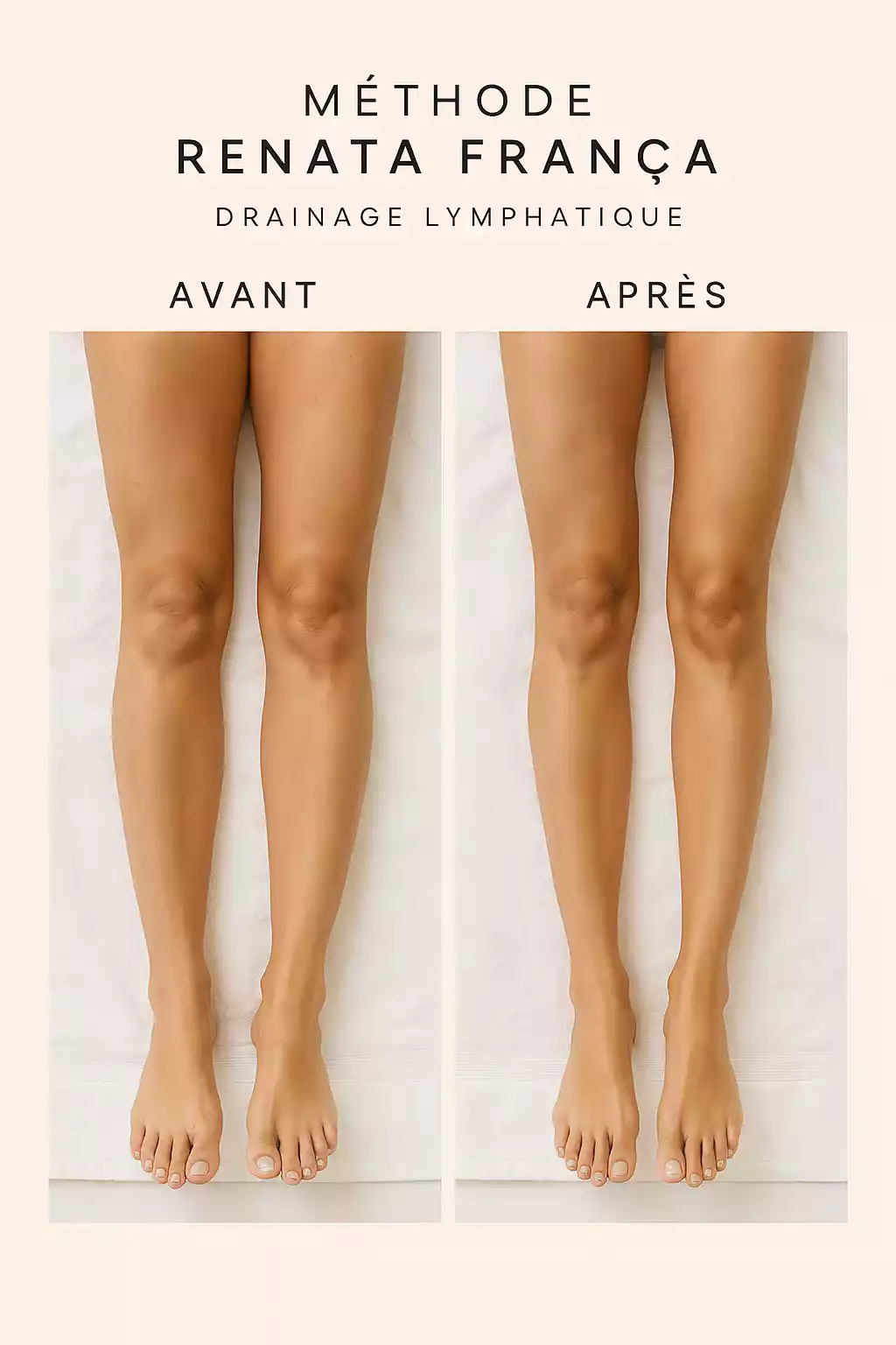 Drainage lymphatique jambes avant après